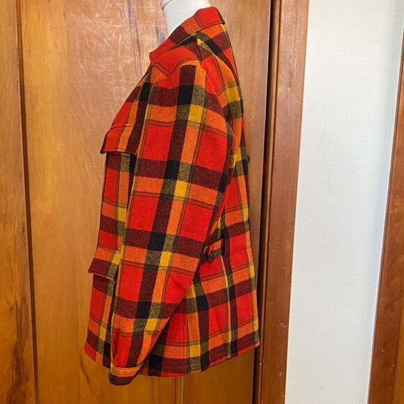 VTG 70s Swanndri John Mack Red 100% Pure Virgin Wool Plaid Performance Jacket - Picture 3 of 8
